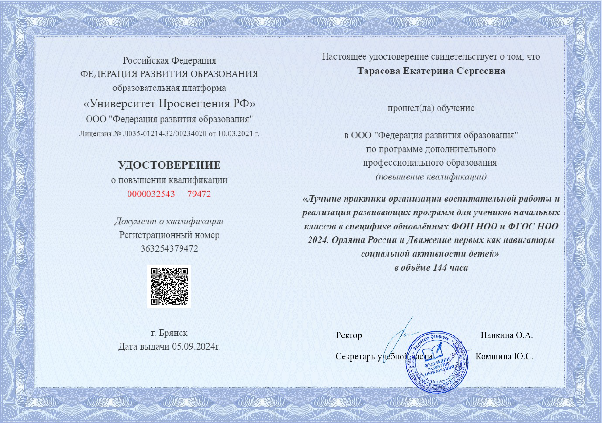 Лучшие практики организации воспитательной работы и организации развивающих программ для учеников начальных классов